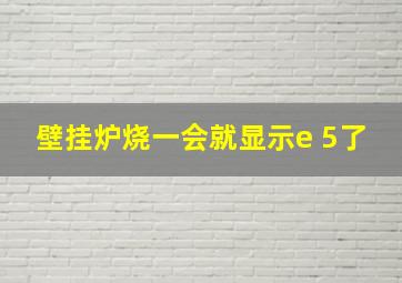 壁挂炉烧一会就显示e 5了